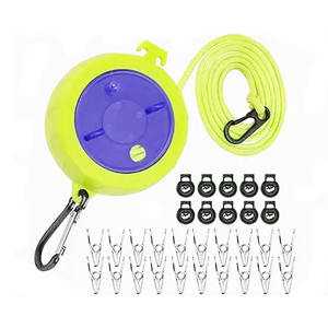 Corde à <span class=keywords><strong>linge</strong></span> portable durable de 10 m <span class=keywords><strong>pour</strong></span> activités de plein air, pêche, camping, séchage facile des vêtements et serviettes - Product Image 2