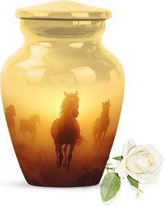Horse Mini Urn for <b>Ashes</b> Women Burial for Adult Female Urn for Human Male <b>Keepsake</b> Funeral Urn Custom Size - Product Image 1