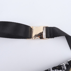 Custom Personalized Tweed Plaid Fanny Gingham <b>Crossbody</b> <b>Bag</b> Gift Black <b>White</b> Winter Checkered Fanny Pack - Product Image 4