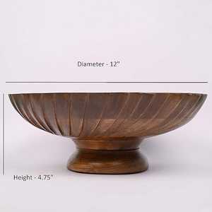 Cuenco decorativo de madera de Mango pulido tallado a mano para el hogar mesa de comedor sala de estar o cocina frutero para decorar FIESTA DE Navidad - Product Image 3