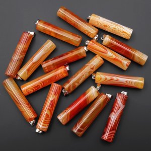 Dragón natural jaspe amatista y cornalina colgante cilindro largo superior perforado piedra preciosa elegante diseño de dragón - Product Image 3