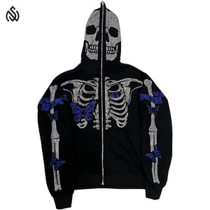 Service OEM Survêtement en strass de coupe régulière, tenue décontractée, sweat à capuche et jogging, survêtement en strass pour hommes - Product Image 2