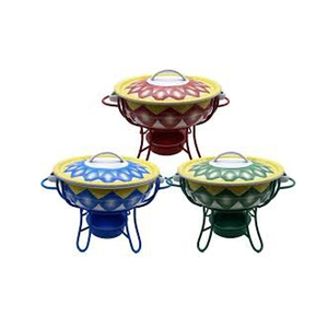 Blanc avec plat de chauffe-plat floral peint à la main - Product Image 6