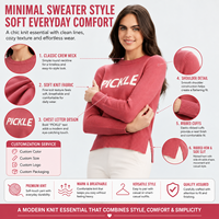 Suéter de Punto para Mujer FNJIA, Color Rosa Polvoriento, con Abertura Lateral, Tejido Fino, Informal, para Invierno