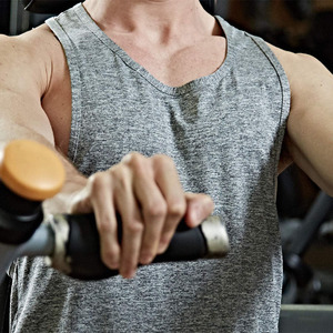 Chaleco de fitness para hombre, ropa de gimnasio, camiseta sin mangas, elástico, transpirable y de secado rápido, 100% de algodón sin mangas - Product Image 4