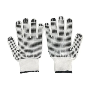 Gants en cuir polycoton tricotés à pois en PVC noir à prix d'usine Gants de protection de l'industrie de la construction de sécurité - Product Image 3