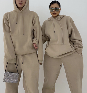 ชุดเสื้อมีฮู้ด2ชิ้นสำหรับผู้หญิงชุดออกกำลังกายกางเกงวิ่งฟิตเนสแบบยาวพร้อมโลโก้ด้านหน้าตามสั่ง2025 - Product Image 5