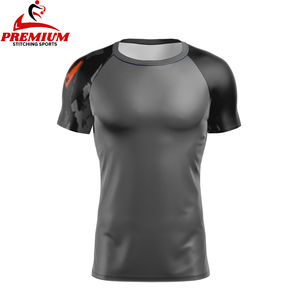 OEM Men's Premium Quality Breathable Rash Guard Sublimation <b>Printed</b> Spandex Gym Fitness <b>Surfing</b> Diving Compression Shirts - Product Image 3