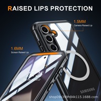 Étui antichoc double face à chargement magnétique et sans fil, design armure TPU+PC en verre trempé 9H, protection intégrale 360°