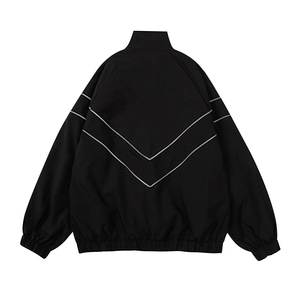 แจ็คเก็ตกันลมแบบมีซิป ดีไซน์เรโทร สไตล์แฟชั่นสตรีทแวร์ สำหรับผู้ชาย ไซส์พลัส  ตกแต่งแถบสะท้อนแสง  ดีไซน์บล็อกสี  สำหรับฤดูร้อน - Product Image 5