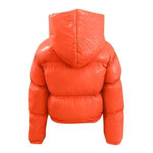 2025 chaquetas de bombardero de manga larga con cremallera para mujer de invierno de gran tamaño personalizadas chaqueta de mujer con capucha cómoda Color naranja - Product Image 2