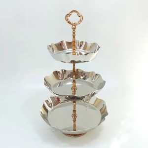 Top Tendance Luxueux Fabuleux Argent Plaqué Et Laiton Fruit Servant Bol Décoratif Antique Fabuleux Plateau À Deux Niveaux - Product Image 4