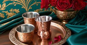 Copper Tumbler, <b>Set</b> of 4, Handheld - Product Image 4