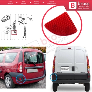 Réflecteur de réflexe de pare-chocs arrière gauche BSP1236-1 pour Kangoo MK1 Express Kubistar X76 Logan MK1 KS MCV Van 2004-2008 7700308720 - Product Image 5