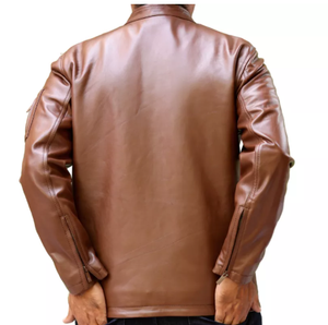 Veste d'hiver en cuir de mouton pour hommes meilleure qualité veste d'hiver en cuir pour hommes personnalisée en gros mode personnalisée OEM prix bon marché - Product Image 2