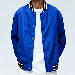 Venta al por mayor High Street Style Hombres Primavera Poliéster Satén Seda Bomber Chaquetas por encargo 2025 Tallas grandes de alta calidad con el logotipo - Product Image 2