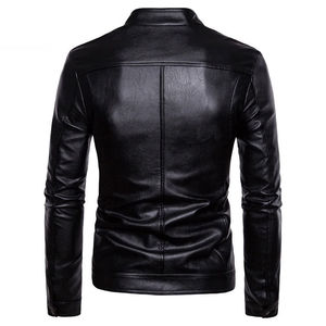 Veste en cuir avec ceinture Veste en cuir avec poignets réglables Veste en cuir avec poches multiples Vestes en cuir - Product Image 3