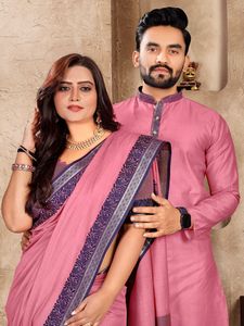 TRADITIONAL WEAR couple set saree et kurta pour collection de mariage - Product Image 6