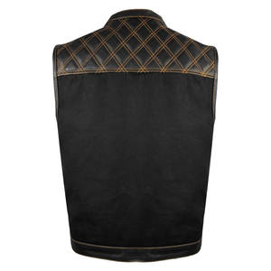 Nuevo Chaleco de moda de cuero y mezclilla hecho fuera del bolsillo del arma Slim Fit chaleco duradero para adultos - Product Image 3