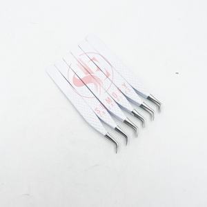 Meilleure vente pince à cils en acier inoxydable de haute qualité avec couleur blanche et argent/embouts en fibre de volume durable - Product Image 3