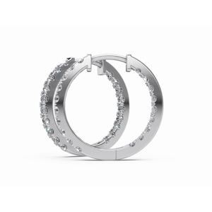 Boucles d'oreilles créoles rondes classiques Eleanor en or 18 carats de haute qualité, serties de diamants de laboratoire, vente en gros B2B, exportation - Product Image 2