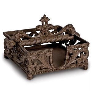 Servilleteros de metal negro con diseños artísticos impresionantes que funcionan como piezas decorativas funcionales, regalos de inauguración de casa - Product Image 4