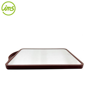 Planche à découper en acier inoxydable et paille de blé antidérapante double face 17 "x 12" de gros pour le hachage - Product Image 5