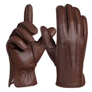 Service OEM Gants de conduite en cuir véritable Hiver Meilleures ventes Doux Respirant Bracelet de poignet réglable Compatible avec les écrans tactiles pour - Product Image 1