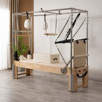Lit de Pilates multifonctionnel 3 en 1, table de trapèze en bois pour studio de yoga commercial, équipement d'entraînement du tronc