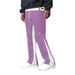 Pantalon de jogging en coton pour homme, coupe droite, large et évasée, style streetwear, vêtements de sport pour hommes - Product Image 1