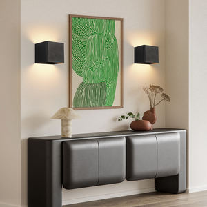 Lot de 2 lampes murales carrées noires rechargeables avec ampoule RGB longue durée, télécommande sans fil à intensité variable <span class=keywords><strong>pour</strong></span> salon et chambre à coucher - Product Image 5