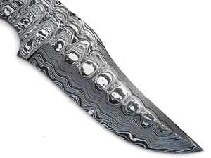 Cuchillo de Bolsillo de Acero de Damasco para Caza y Desollado, Precio de Fábrica, OEM, con Funda de Cuero, Color Personalizado, Grado Industrial - Product Image 2