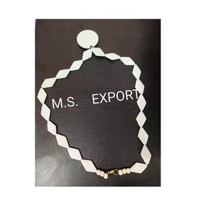 Collar de Piedras Naturales con Cuentas Irregulares Pulidas a Mano de la India, con Cuentas de Concha Blanca para Mujer - Product Image 6