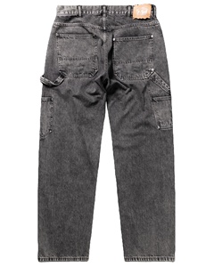 Men's Black <b>Chain</b> Tactical <b>Jeans</b> Boys Buggy Winter Office Leather Fabric Pants Straight Pattern Mid Comfortable Riding Trousers - Product Image 2