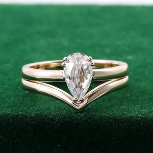 Customized Luxury 925 <b>Silver</b> VVS Moissanite Diamond Engagement <b>Ring</b> Fully Iced Out Pear Cut 14K Gold Fine <b>Rings</b> for <b>Men</b> Women's - Product Image 6