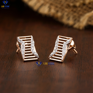 0,15 TDW redondo corte brillante diamante pendiente 18K oro rosa Labgrown diamante Hpht/Cvd diamante joyería - Product Image 2