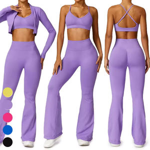 Ropa deportiva para mujer, conjuntos de yoga para gimnasio de 3 piezas, ropa deportiva para mujer, conjuntos de entrenamiento para mujer, fabricante de ropa deportiva para gimnasio - Product Image 1