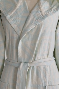 Peignoir turc en jacquard, menthe, à capuche, 100% coton - Product Image 4