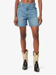 Shorts de Mezclilla Casuales de Cintura Alta para Hombre y Mujer, Transpirables, con Botones, Lavado Azul Claro, Algodón y Lino, Sin Elasticidad, Personalizables - Product Image 5