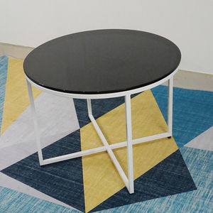 SFBT024 - Mesa de Sofá de Diseño Minimalista con Reposapiés Contemporáneo en Forma de Ch Thp y Vidrio Templado Negro - Product Image 2