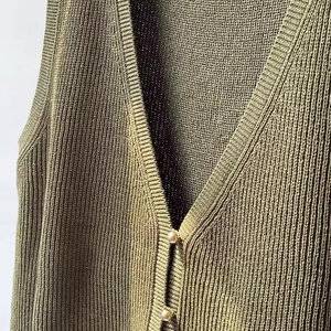 Primavera y verano nuevo chaleco verde delgado con cuello en V sin mangas-Comprar ropa de calle vintage Comprar ropa Chaqueta de mujer transpirable a prueba de viento - Product Image 2