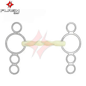 Brocas de caballo de 3 anillos de enlace francés hechas a medida de primera calidad, brocas de mordaza holandesas occidentales de acero inoxidable de alta calidad y calzones de plata alemanes - Product Image 3