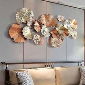 Décoration murale de luxe et élégante pour la maison, hôtel, restaurant, chambre à coucher, décoration florale couleur or, arts suspendus muraux - Product Image 4