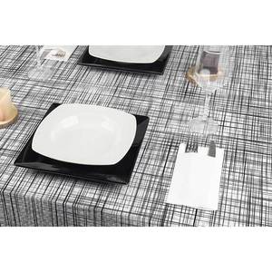 Tovaglia Nera 100x100cm Pieghevole 1/8 con Stampa Urbana, Carta Professionale, Confezionata con Codice EAN, B2B - Product Image 1