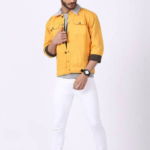 Veste en jean imperméable pour homme en molleton 100% coton, style streetwear, séchage rapide, tendance hip-hop, broderie, col montant, hiver - Product Image 5