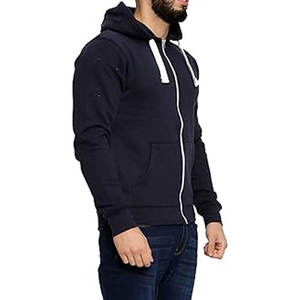Logo personnalisé 500GSM sweat à capuche en coton fermeture éclair complète femmes hommes Streetwear entraînement extérieur sweat régulier manches longues pour l'hiver - Product Image 1
