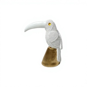 Adorno Nórdico Creativo de Pájaro de <span class=keywords><strong>Boca</strong></span> <span class=keywords><strong>Grande</strong></span> con Cuentas, Simulación de Animal Pequeño, Decoración para Sala de Estar, Mueble de TV, Regalo de Inauguración de Casa - Product Image 3