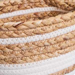 Juego de Cestas de Jacinto de Agua y Algodón con Costuras, Cesta de Almacenamiento en Zig Zag, Organizador de Tocador, Precio al por Mayor - Product Image 5