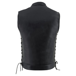 Chaleco de moto de cuero de vaca al por mayor de alta calidad para hombre Color personalizado impermeable y resistente al viento Fabricación de alta calidad - Product Image 2