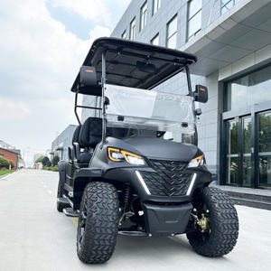 Carrito de Golf Eléctrico de 4 Plazas, Buggy Todoterreno, 30-50 km/h, 300-400 kg, Carrocería de Acero, Color Negro - Product Image 4